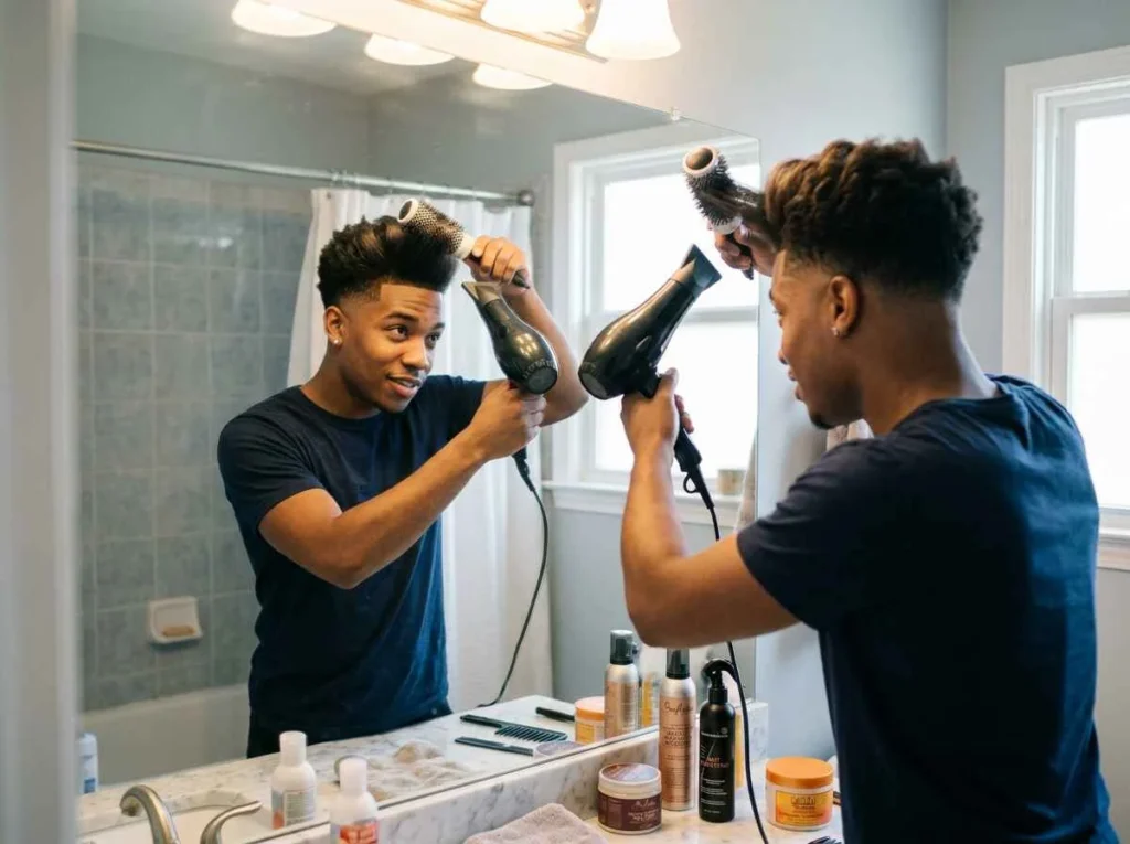 BLOWOUT TAPER FADE 2 How to Style a Blowout Taper Fade at Home